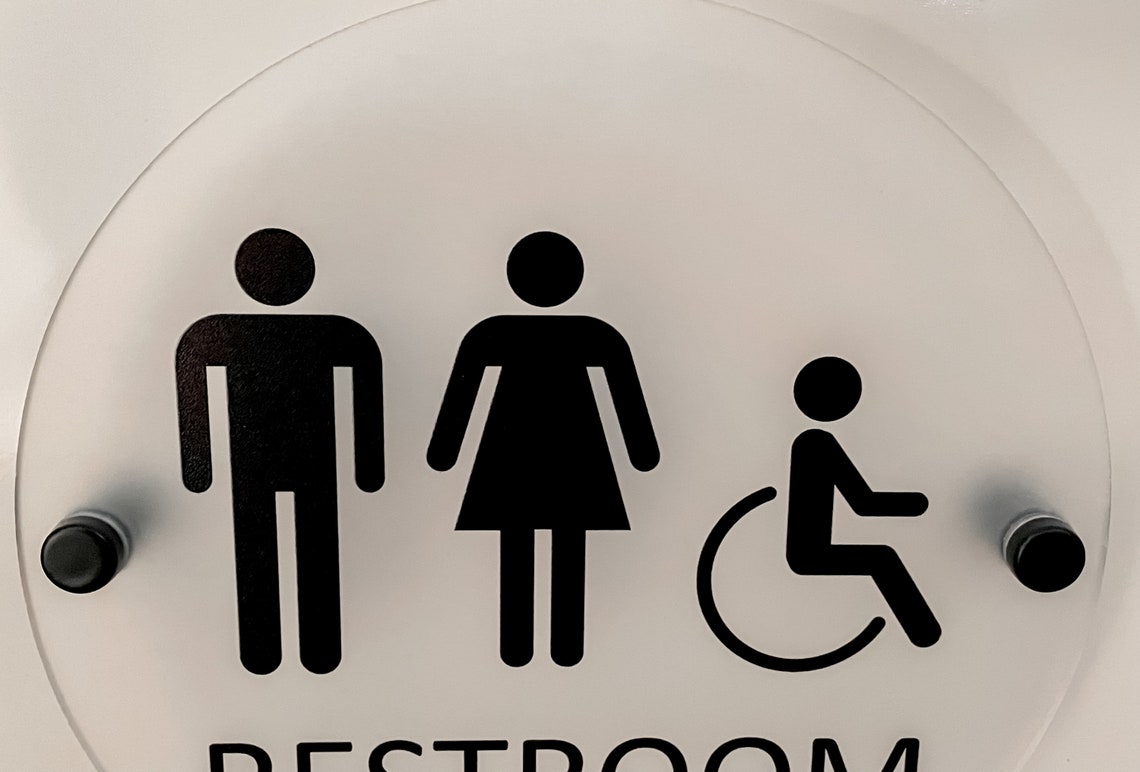 Restroom Sign Office Signage Unisex Bathroom Bathroom Sign - Etsy