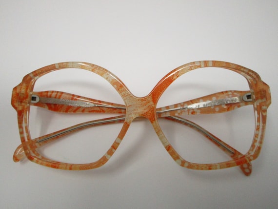 Jacques Esterel Orange White 60s 70s Vintage Eyegl