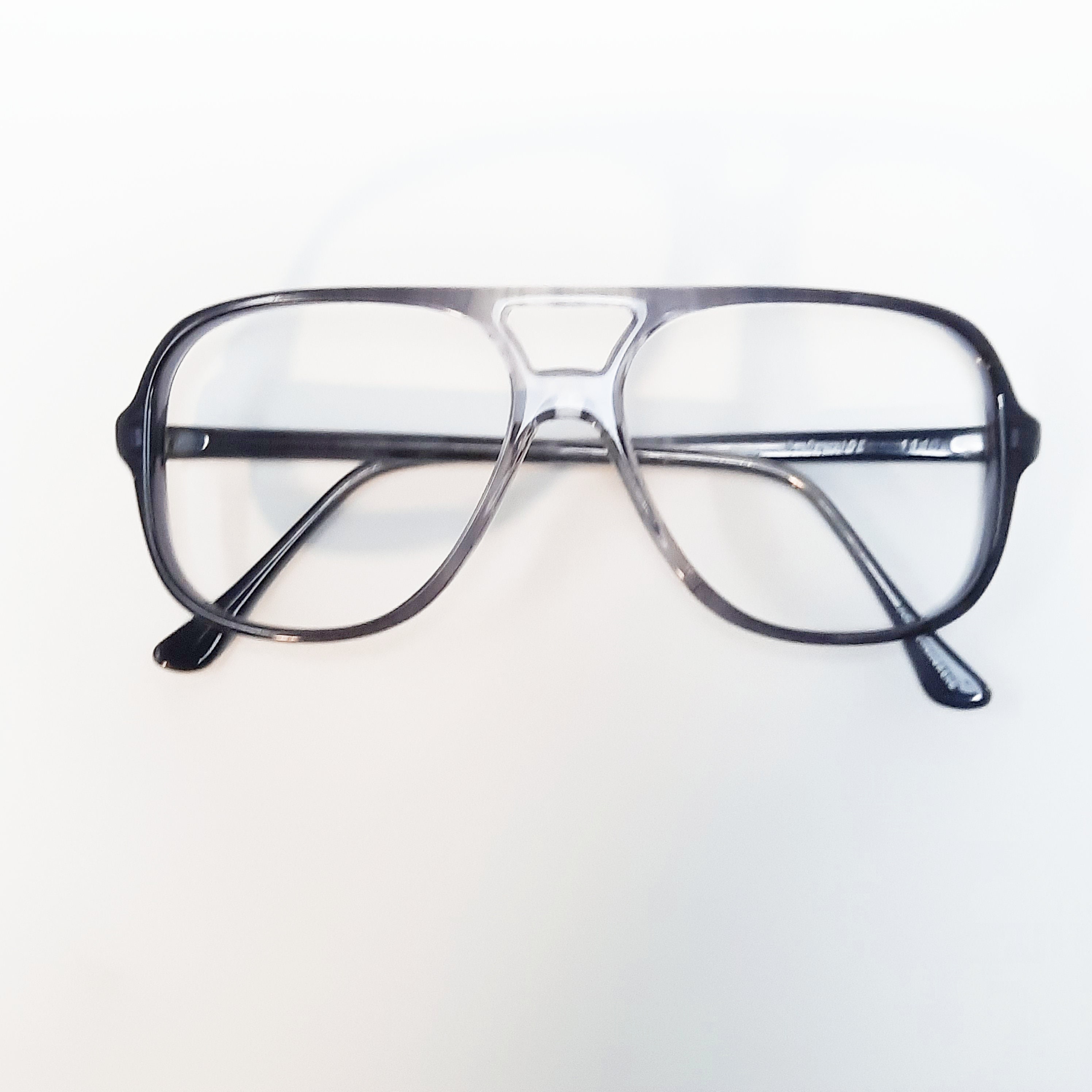 Vintage Aviator Eyeglasses Frames Black Clear Gradient Glasses