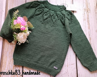 Handgestrickte Kinder Pullover, Gr.122