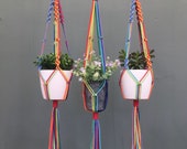 Macrame plant hanger plant accessories rainbow plant hanger indoor planter rainbow decor home decor rainbow wall hanging rainbow art