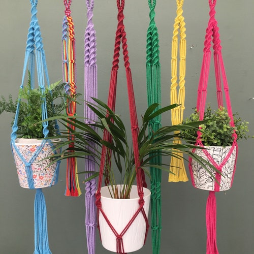 Macrame plant hanger/ eco friendly cotton/ macrame wall hanging/ indoor hanging planter/ plant accessories/ home decor/ plant gifts