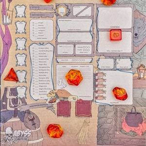 Cozy Inn Custom Character Sheet for DnD 5e Dungeons and Dragons Table Top RPG