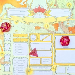 Autumn Fey Custom Character Sheet for DnD 5e Dungeons and Dragons Table Top RPG