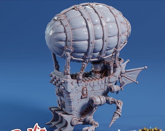 Metril Destroyer - HUGE 3D Printed Skyship - Fully Playable Interior Mighty Skies - Skies of Sordane - Arcane Minis