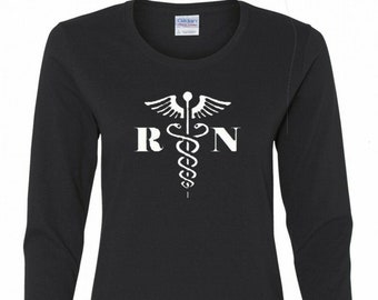 RN Registered Nurse Medical Long Sleeve Women's T-shirt | Etsy