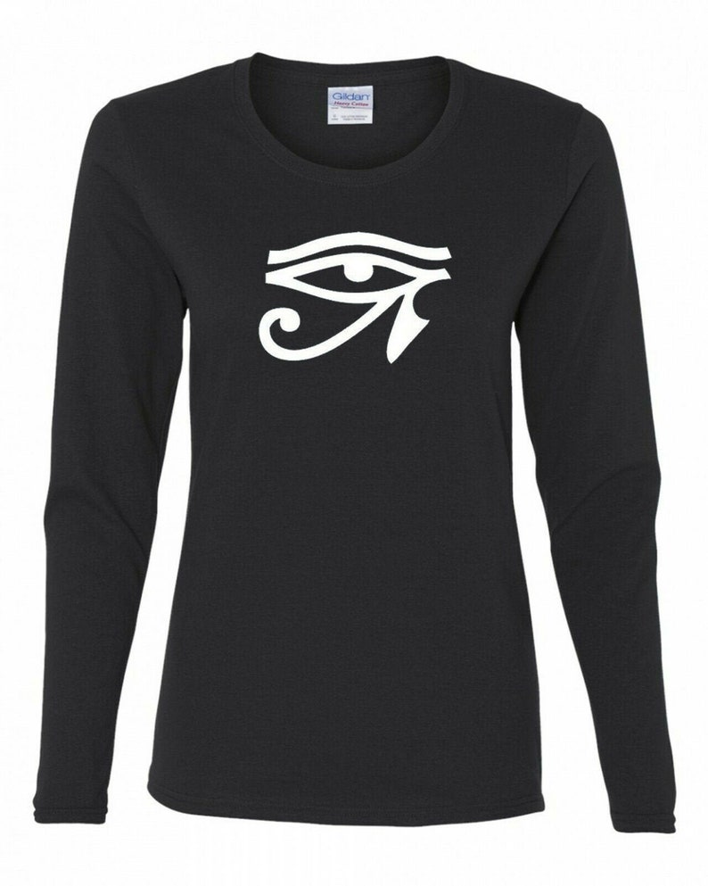 Eye Of Ra Horus Egyptian Symbol Power Health  Women/'s Long Sleeves T-Shirt