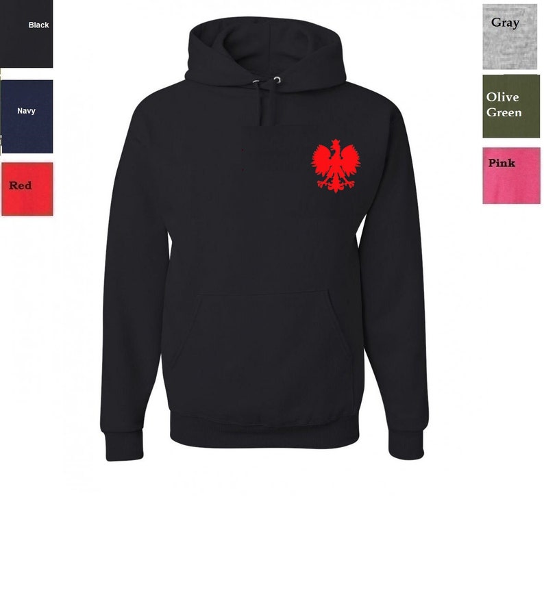 Polish Eagle Polska Flag Sweatshirt Hoodie Black