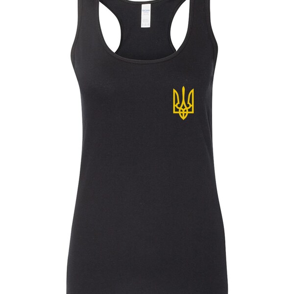 Ukrainian Flag Ukraine coat of arms  Women's Racerback Tank Top