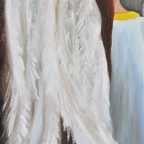 Angel Painting Original shops Oil on Canvas Beautiful Angel Praying Fine Art Original Artwork Abstract Angel