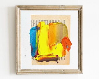 Colorful Oil Painting, Abstract Oil Painting, 6х6 inch Colorful Wall Art, Square Hand-painted, Texture painting, Contemporary Original Art,