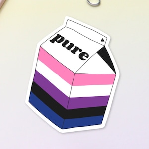 Naklejka na karton mleka Pure Gender-Fluid, naklejka na flagę Pride Fluidity Pride, naklejka winylowa na laptopa, butelkę na wodę, telefon, tablet, kubek