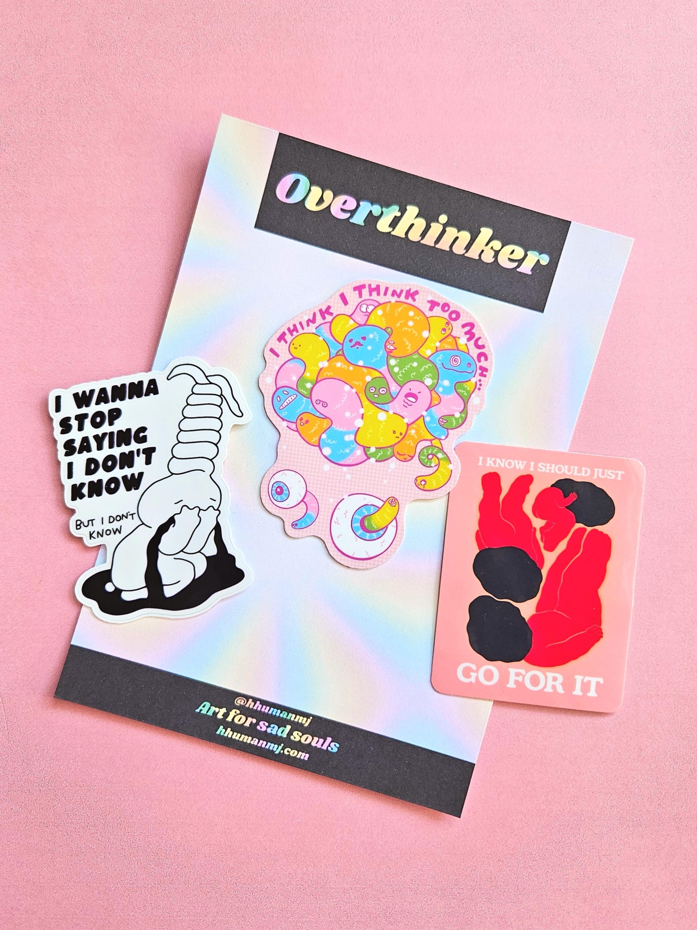 Overthinker Sticker Set, Mental Health Vinyl Stickers - Etsy