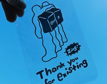 Zing! Ctrl + Z Art Suncatcher, Rainbow Maker Decal for Windows, Designer Programmer Developer's Colorful Room Decor | Thank you for existing