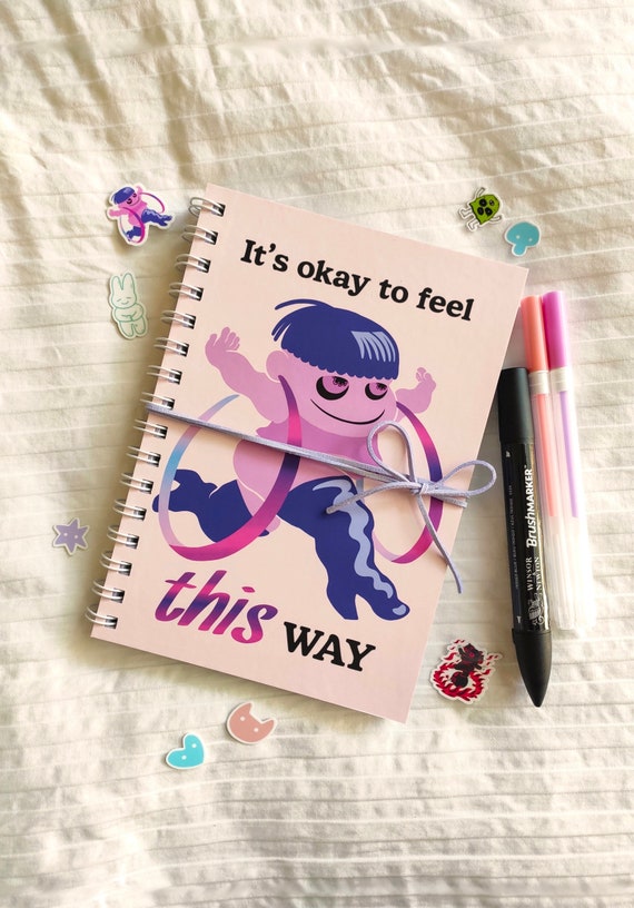 A5 Mental Health Journal, Anxiety Depression Notebook, Handmade