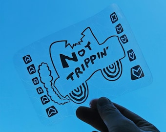 Driving Car Not Tripping Art Suncatcher, Rainbow Maker Decal for Windows, Cute New Driver's Gift, Colorful Dorm Room Decor | Not trippin'