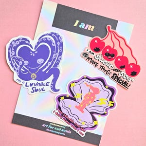 Adesivi con affermazione I AM, pacchetto di adesivi per aumentare la fiducia in se stessi, regalo di ispirazione quotidiana, pacchetto di adesivi per bottiglia Tumbler / I am