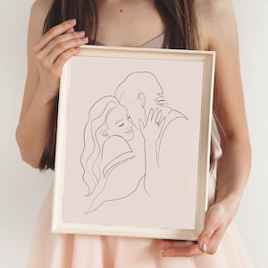 REGALO PER IL PRIMO ANNIVERSARIO - Disegno a tratteggio da una foto • Regali per il primo anniversario per lui • Anniversario di carta • Regalo di 1 anno per il fidanzato