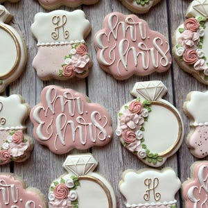 Custom Bridal Shower Sugar Cookies- Wedding Shower Favors