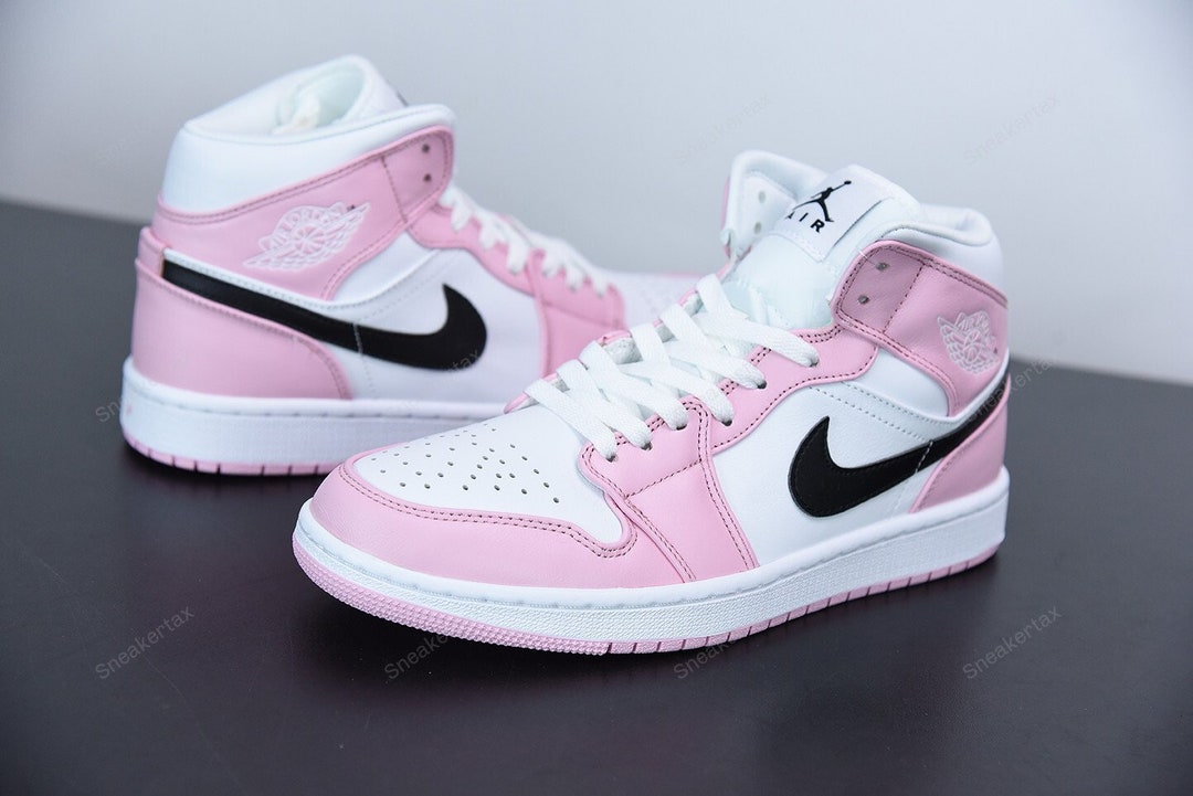 jordan 1 mid white black pink