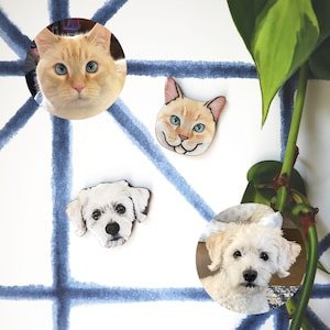 Pet Portrait Magnet Personalized Refrigerator Magnet Custom Cat Dog Portrait Handmade Magnet Hand Painted Pet Lover Gift image 4