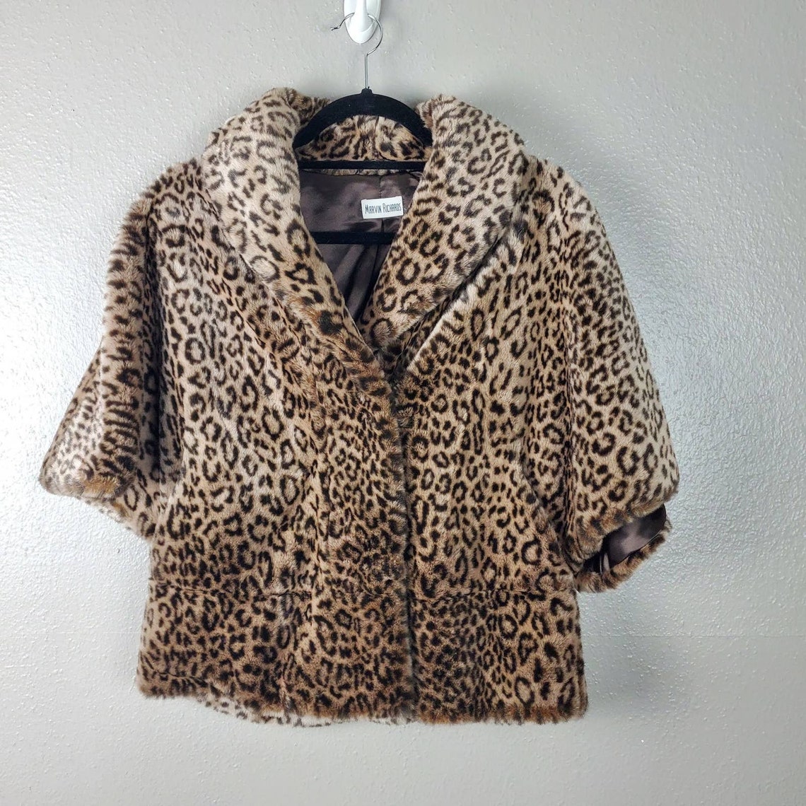 Marvin Richards Vintage Faux Leopard Lined 1/2 Sleeve Cape Size M - Etsy