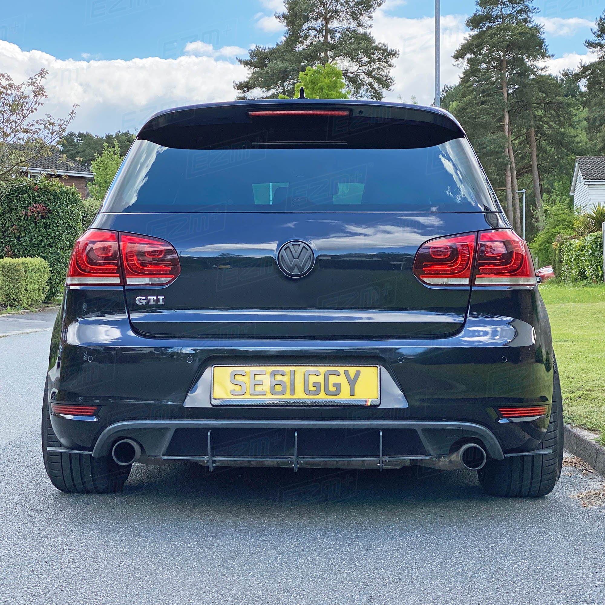 EZM Rear Bumper Reflector Vinyl Decals x 2 for VW Golf MK6 Gti Gtd