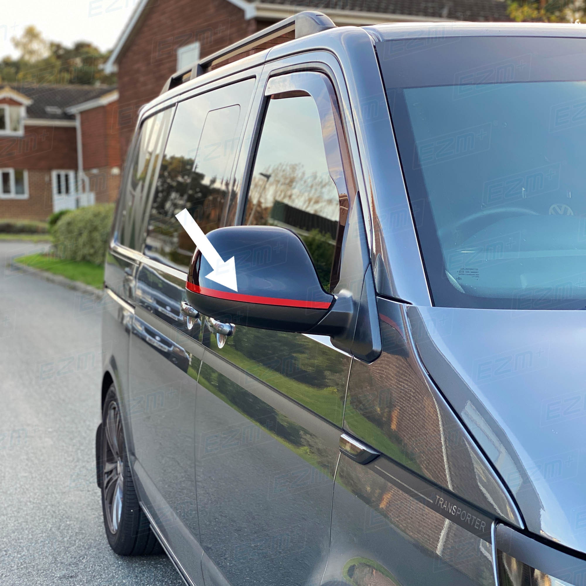 EZM Wing Mirror Strip Decals X 2 for VW Transporter T6 