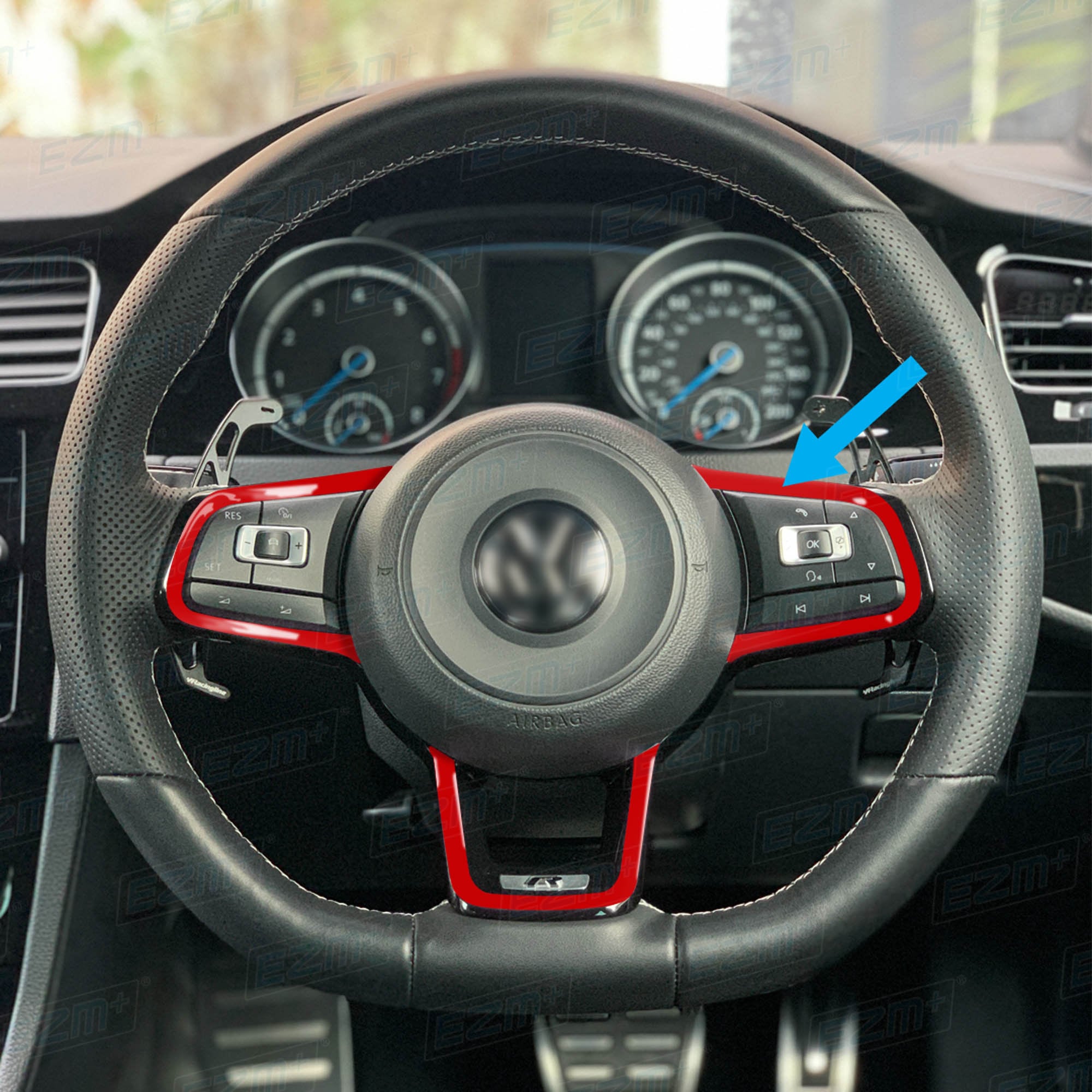 EZM Pin Stripe Lenkrad Aufkleber für VW Golf 7 & MK7.5 Modelle -   Schweiz