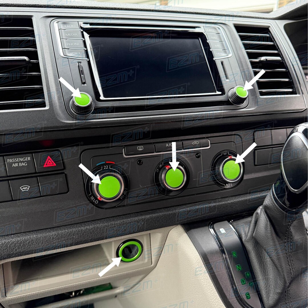 EZM Radio And Climate Control Knob Overlays Set VW Transporter T6 Etsy UK