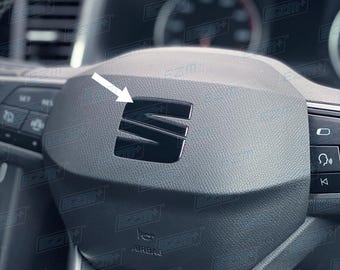 EZM Aftermarket Steering Wheel S Badge Vinyl Overlay (Sticker) for Seat Ateca