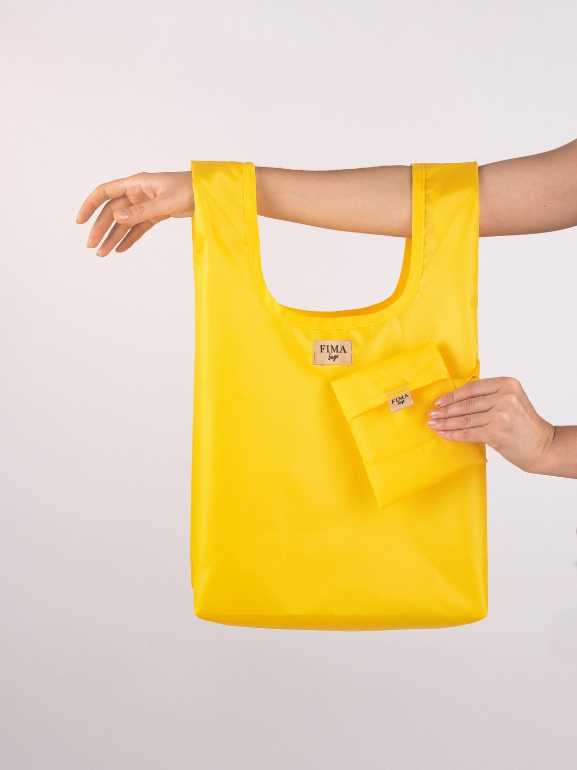 Yellow Shopper bag large tote bag EcoFriendly Foldable bag Etsy