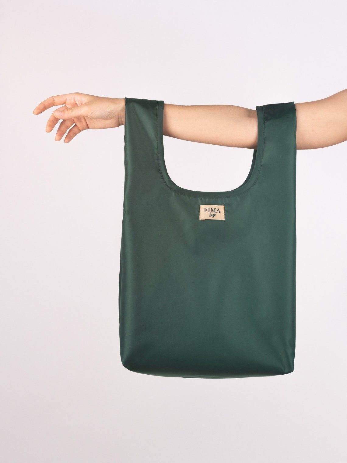Green shopper bag Foldable bag Eco-Friendly Reusable Grocery | Etsy