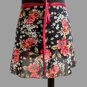 LAST ONE! Summer meadow! short, ballet skirt, with red ribbon made of duchesse, wrap skirt