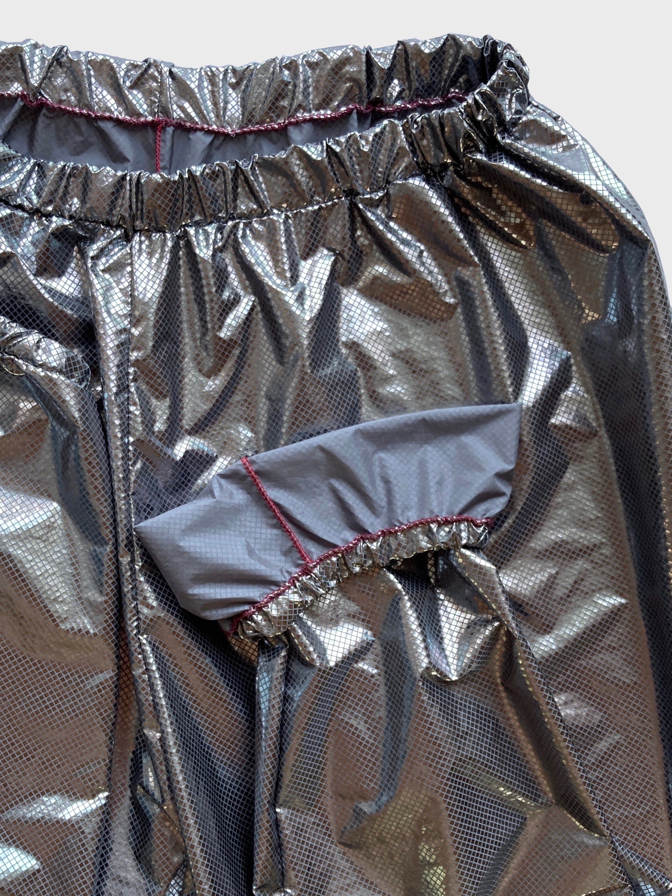 Ballet Warm up Pants, Outside Silver Inside Grey, Trash Bag
