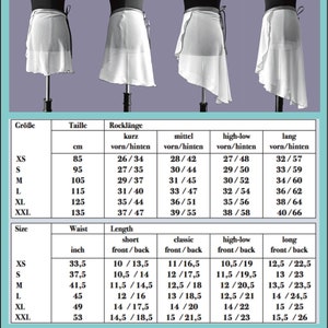 Ballet skirt, all lengths, XXS to XXL, color light blackberry with light blue duchesse ribbon, wrap skirt image 10