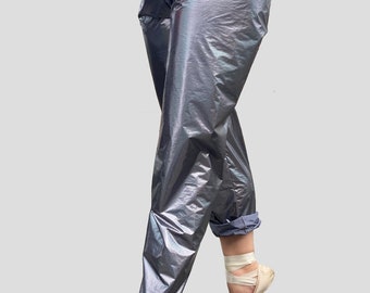 Ballet Warm up Pants, Outside Silver Inside Grey, Trash Bag