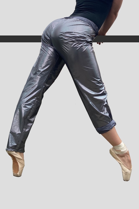 Ballet Warm up Pants, Outside Silver Inside Grey, Trash Bag