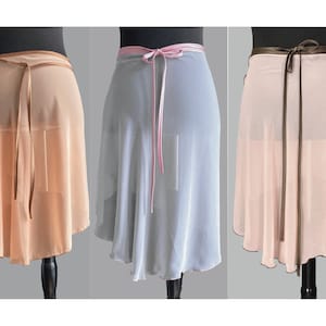 Ballet skirt, long, size XXS to XXL+, apricot, light grey, delicate rose