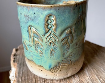 große Tasse Keramik handgemacht Mandala