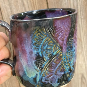 Galaxy cup handmade from ceramic, for your cocoa ceremony