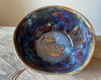 Ceramic bowl for salad or cereal, as a matcha bowl, in a boho vintage design