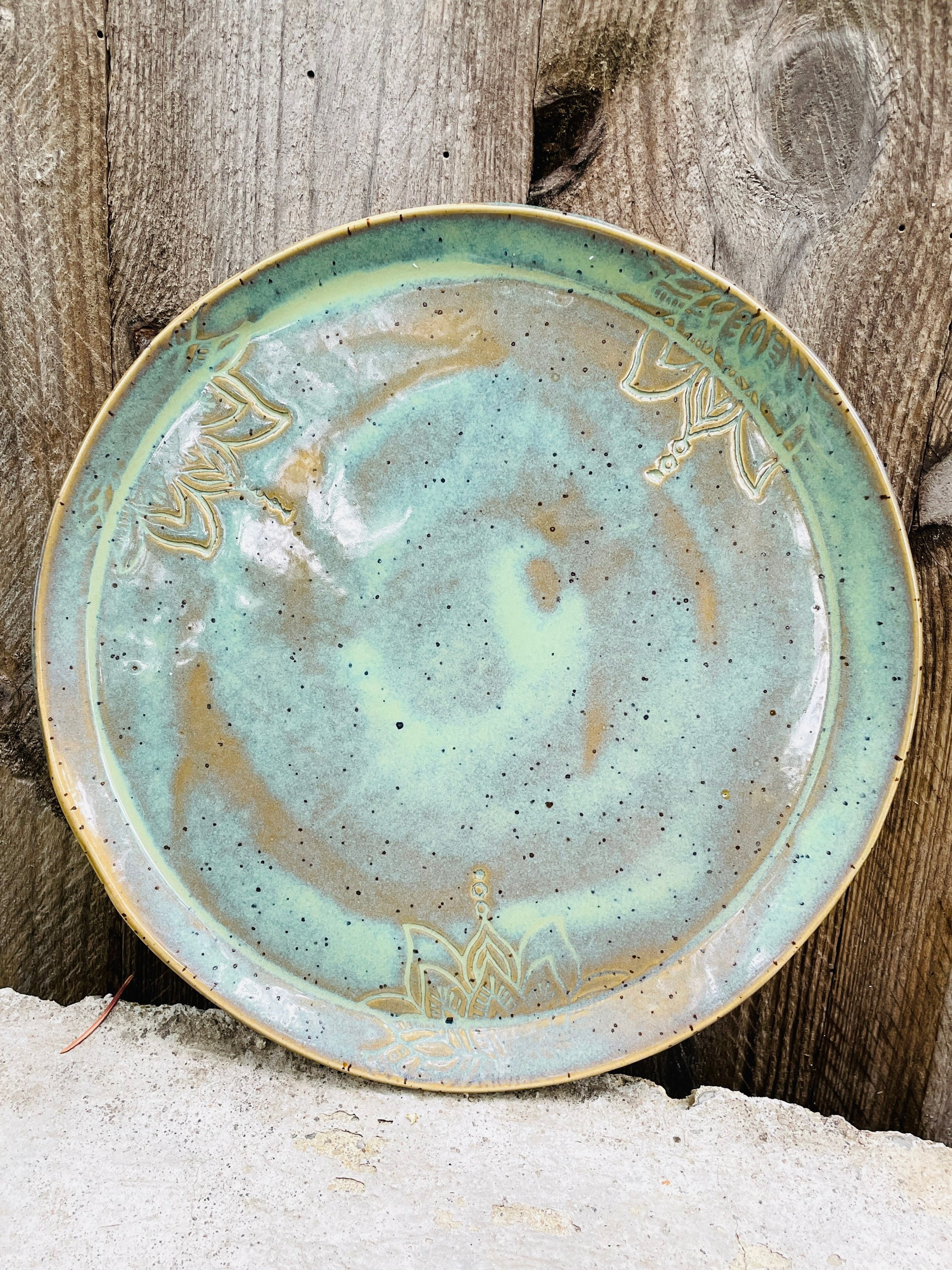 Teller Keramik Set getöpfert türkis Etsy.de