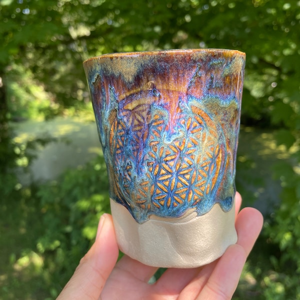 Blume des Lebens Tasse getöpfert