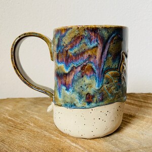 große Tasse 400ml aus Keramik mit Lotus ,Mandala handgemacht