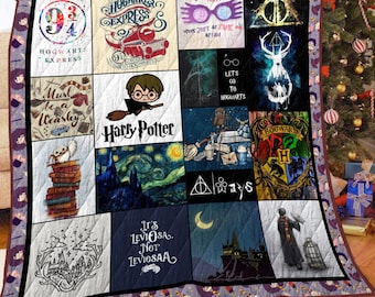Harry Potter Quilt Blanket 5 sizes Quilt blanket Fleece Blanket