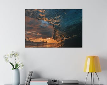 Sandy Beach Sunrise Canvas Print, Ocean Wall Art