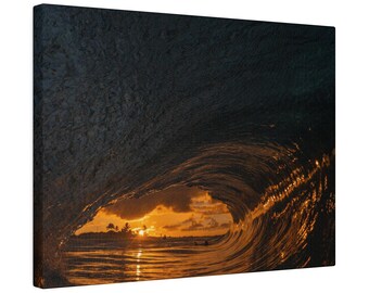 Wide Wave Canvas Print, Ocean Wall Art, Surf Decor