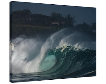 Waimea Shorebreak Canvas Print, Hawaii Ocean Wall Art