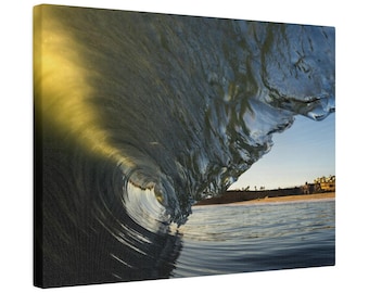 Santa Cruz Shorebreak Canvas Print, Surf Wall Art